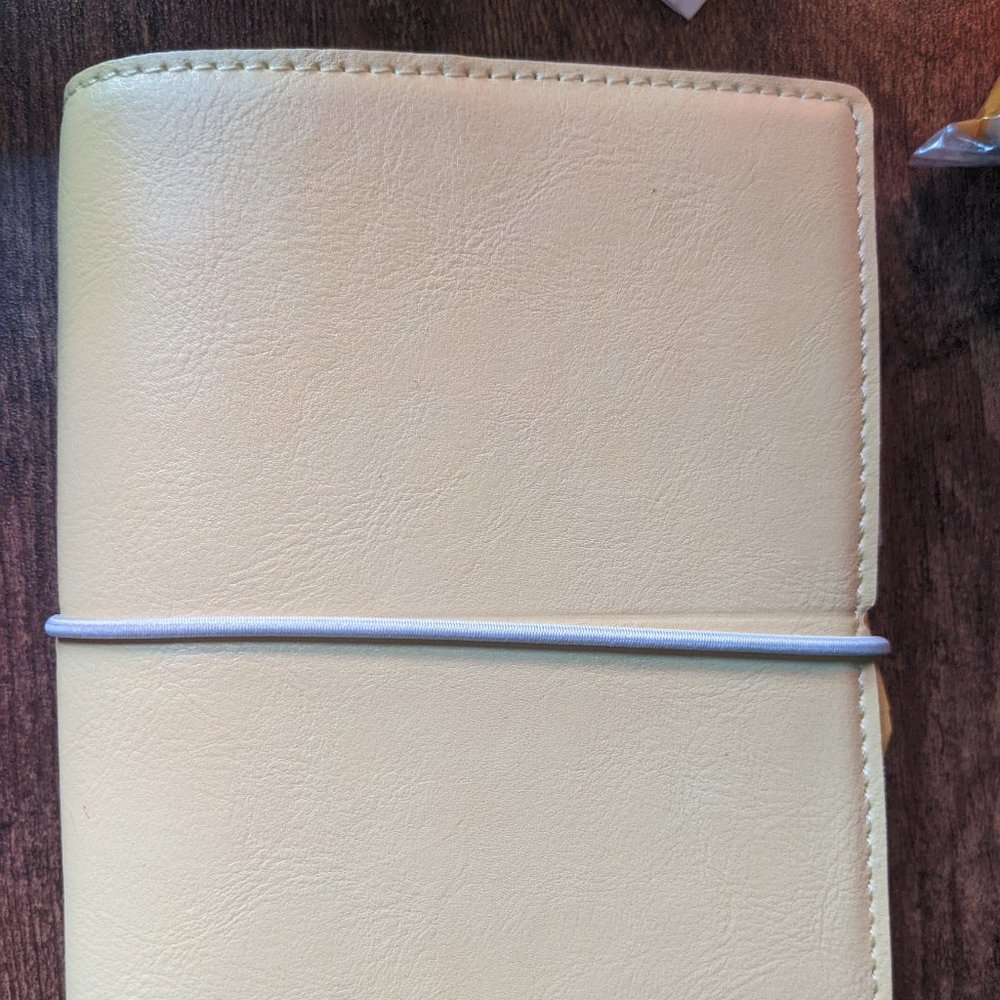 🌟 Chic and Organized: Used Pocket Filofax Domino Lemon Yellow